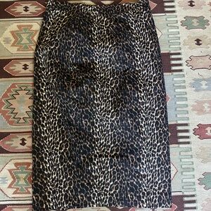Vix Leopard Print Pencil Skirt in Black and Brown